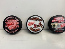  3 Vintage 1998 Stanley Cup Cahmpions Playoffs Hockey Pucks