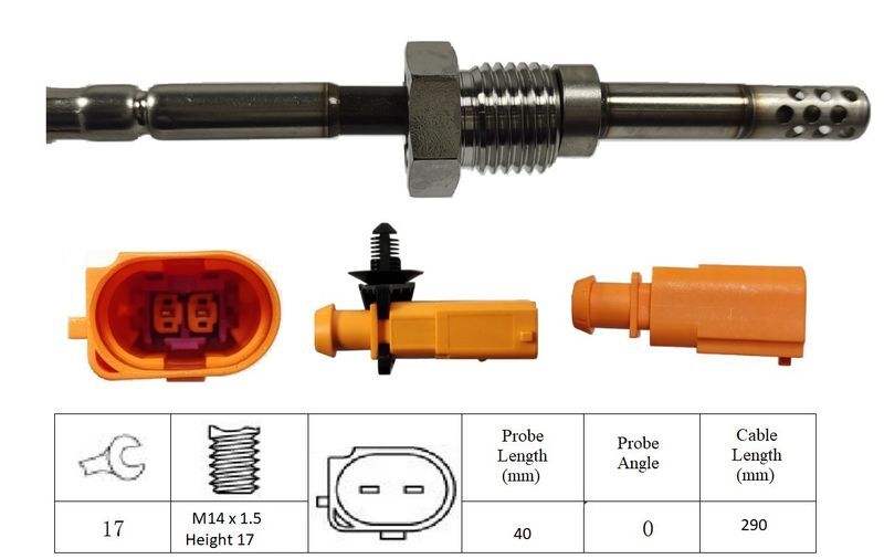 Post DPF Exhaust Temperature Sensor for VW Crafter 2.5 TDi CECA 2006-2013