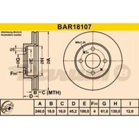 Barum 2X Bremsscheiben Vorne Ø240 Mm BelüFtet FüR Nissan 100 NX Sunny III B13