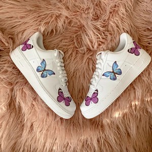 🦋 Nike Air Force 1 07 Purple Blue Teal Butterfly AF1 Custom Shoes All  Sizes 🦋 | eBay