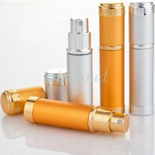 Lot 5ml Aluminium Portable Mini Refillable Perfume Pump Spray Bottles Glass Tube