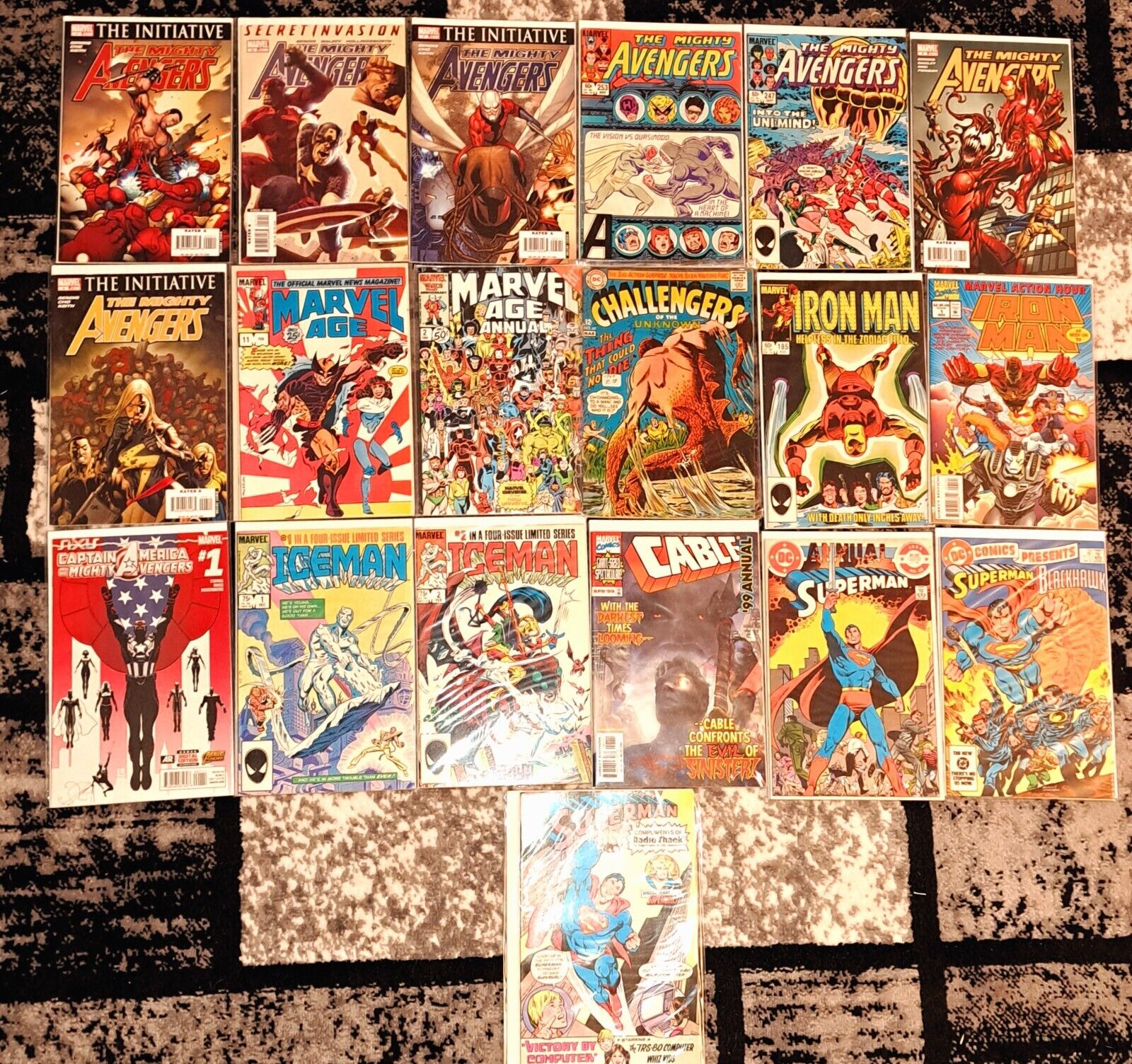Comic Books Lot of 19 Marvel Age Avengers Iron Man Superman Iceman Challengers