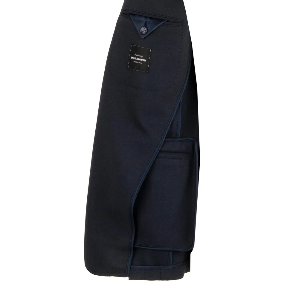 DOLCE & GABBANA Jersey Blazer Jacke spitzes Revers Blau Weiß 46 US 36 S - Bild 2 von 4