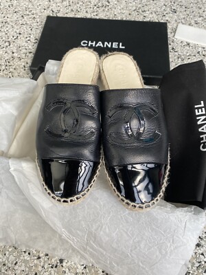 chanel espadrilles slide mules 36