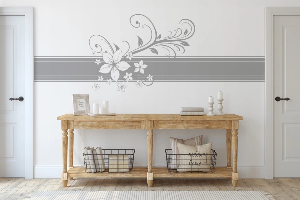 Hawaiian Hibiscus Flower Wall Decal Sticker. Bathroom Floral Wall Decor. - Image 3 of 4