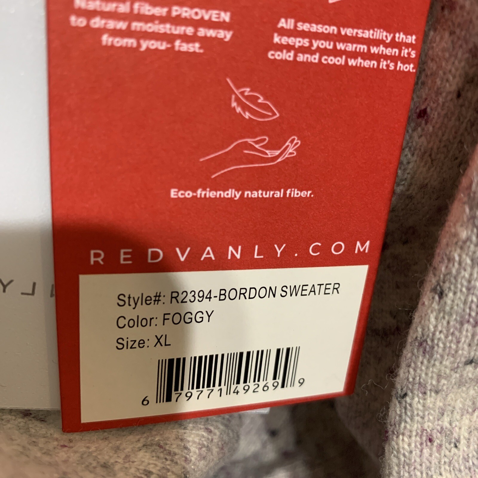 Revanly Bordon Mens Foggy Medium or XL Sweater NEW NWT Golf fashion R2394