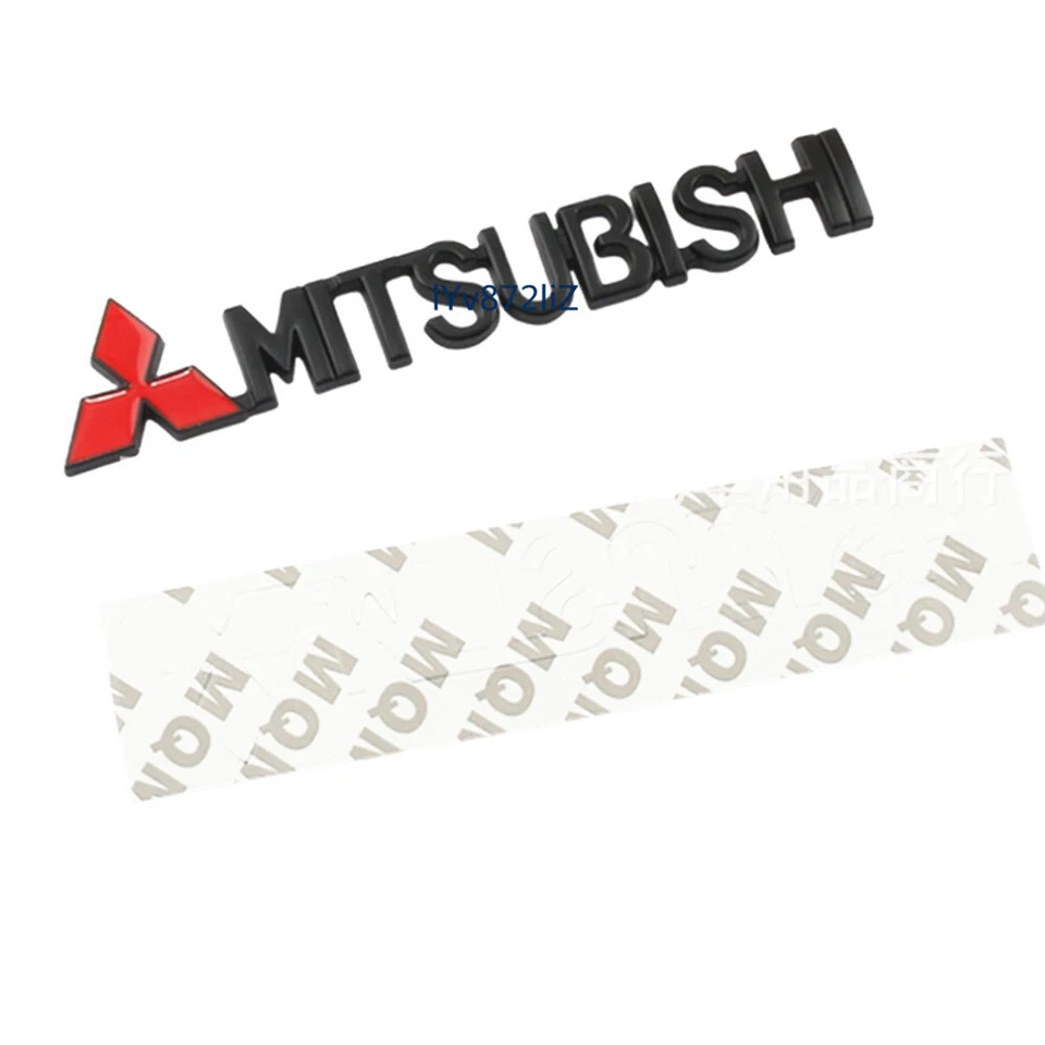 2 piezas calcomanías negras rojas emblema puerta trasera emblema maletero lateral guardabarros Mitsubishi Foto 2 de 4
