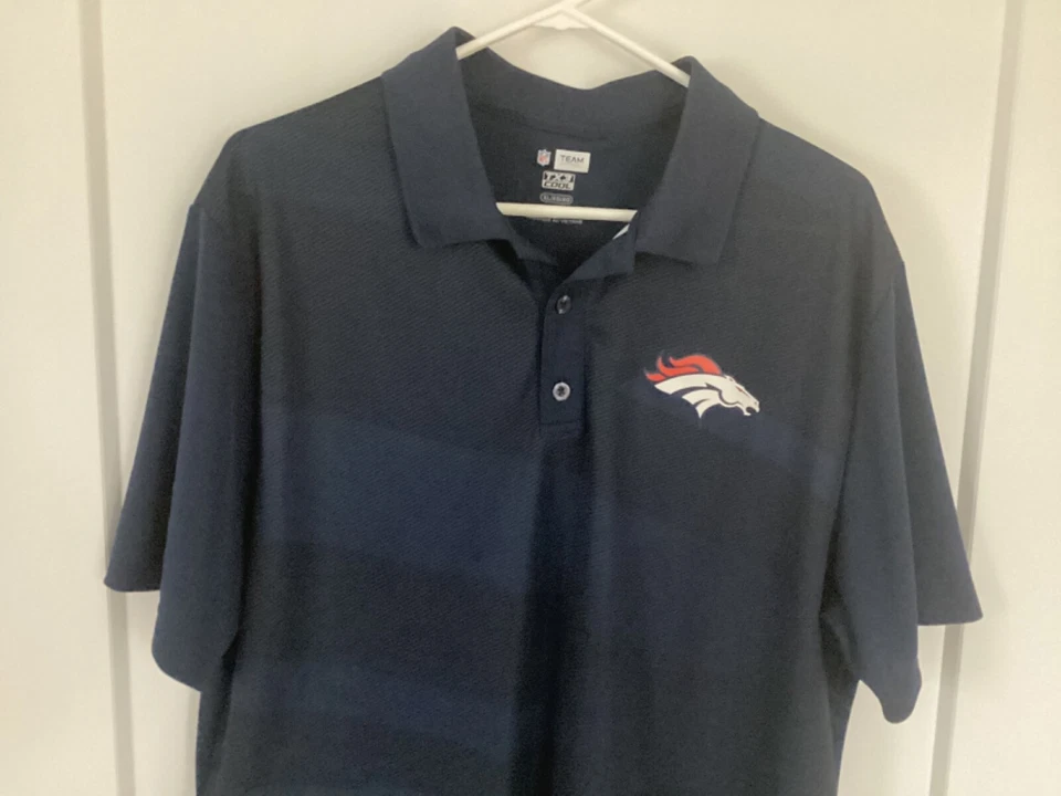 Denver Broncos Shirt Mens Xl Blue Team Apparel Golf Polo TX3 Cool NFL Football  - Image 2 of 4