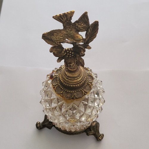 Vintage Matson Perfume Bottle K620 Bird Dogwood Footed Ormulu - Picture 8 of 21
