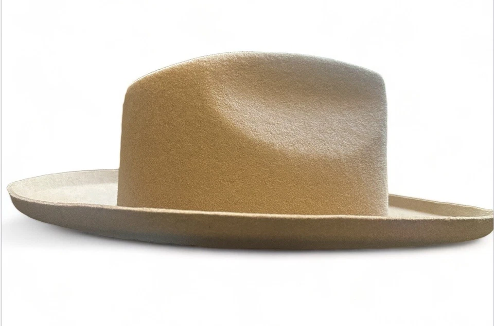 Two Roads Hat Co. | Clarksdale Teardrop Crown Fedora | Tan | Size 63 | Pre-owned - Image 2 of 4