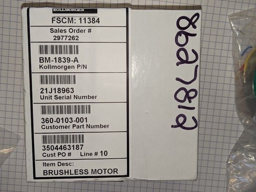 NEU NOS KOLLMORGEN RAHMENLOSER SERVOMOTOR BM-1839-A BÜRSTENLOS 360-0103-001 - Bild 6 von 6
