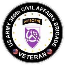 US Army 360th Civil Affairs Brigade Veteran Bumper Sticker Military Decal 5"