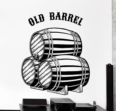 Wall Vinyl Decal Whisky Old Barrel Quotes Alcohol Home Interior Decor z4098