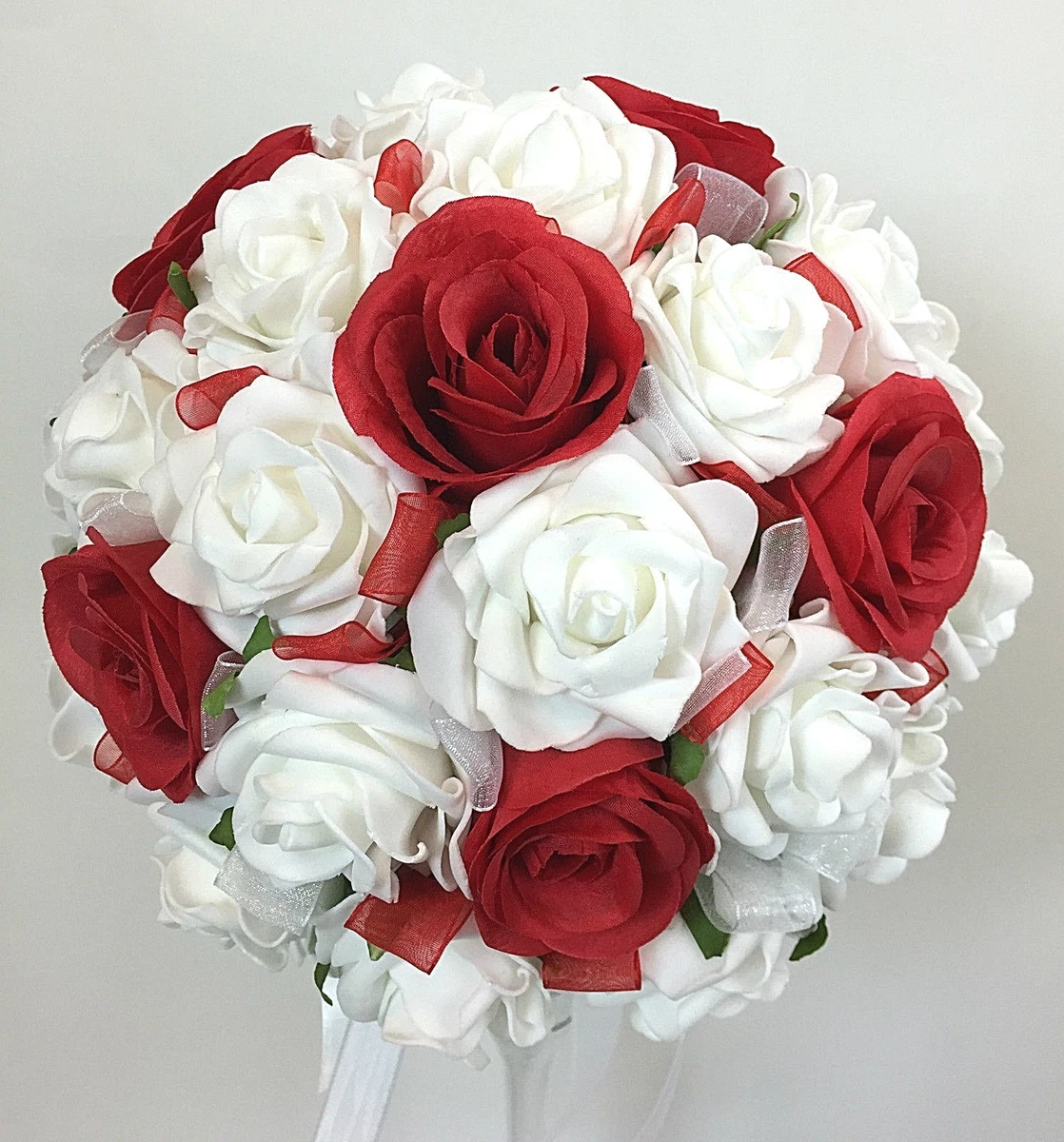 Round Red Rose Bouquet With Diamonds