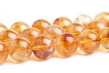 10-11MM Genuine Natural Brown Yellow Citrine Beads Grade A Round Loose Beads