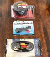 Lot Of 3 NEW Audio/Video Cables Coaxial Cables