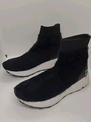 NEW D.A.T.E. Mohair Sock Sneakers - Black Size 7.5-8