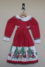Vintage Daisy Kingdom Dress Raggedy Ann Andy Christmas Handmade Girls 2T 3T OOAK