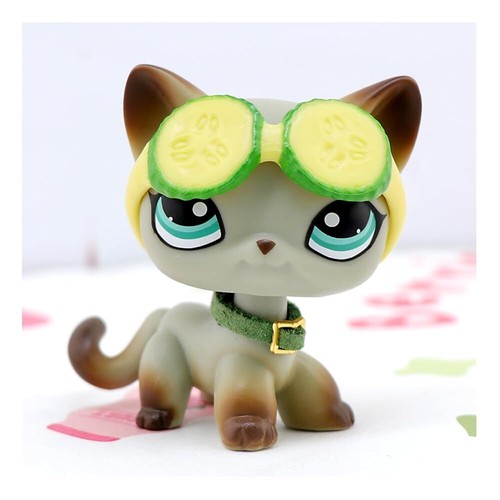 Littlest Pet Shop Gray Short Hair Cat 391 Rare LPS Figure with LPS