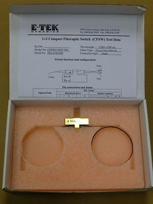 NEW - JDSU / E-TEK CFSW Compact Fiber-Optic Switch Module 1x2 1550nm SMF Pigtail