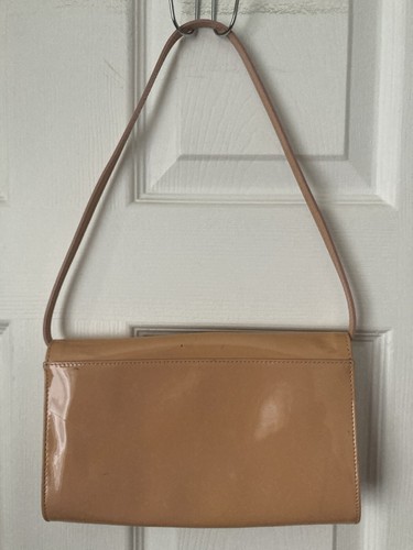 L.K. Bennett Bag Nude Patent Leather Made In Italy Shoulder Strap Designer - Picture 6 of 9