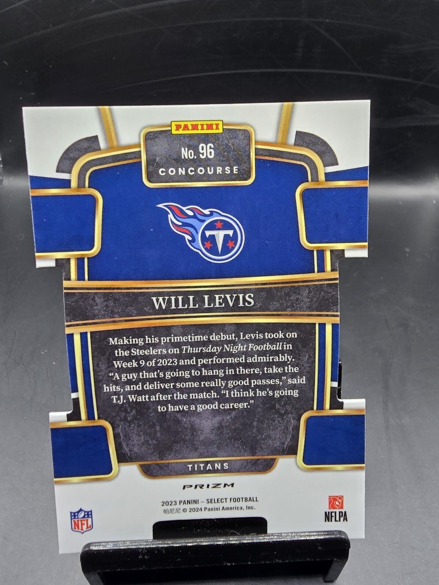 2023 Panini Select #96 Will Levis Black and Gold Prizms Die Cuts