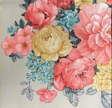 Decoupage Napkins Two Individual Paper luncheon - FLOWERS FLOWER BOUQUET PEONIES
