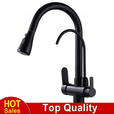 3-Way Kitchen Water Tap 360° Swivel Drinking Water Filter Mixer Faucet Sink