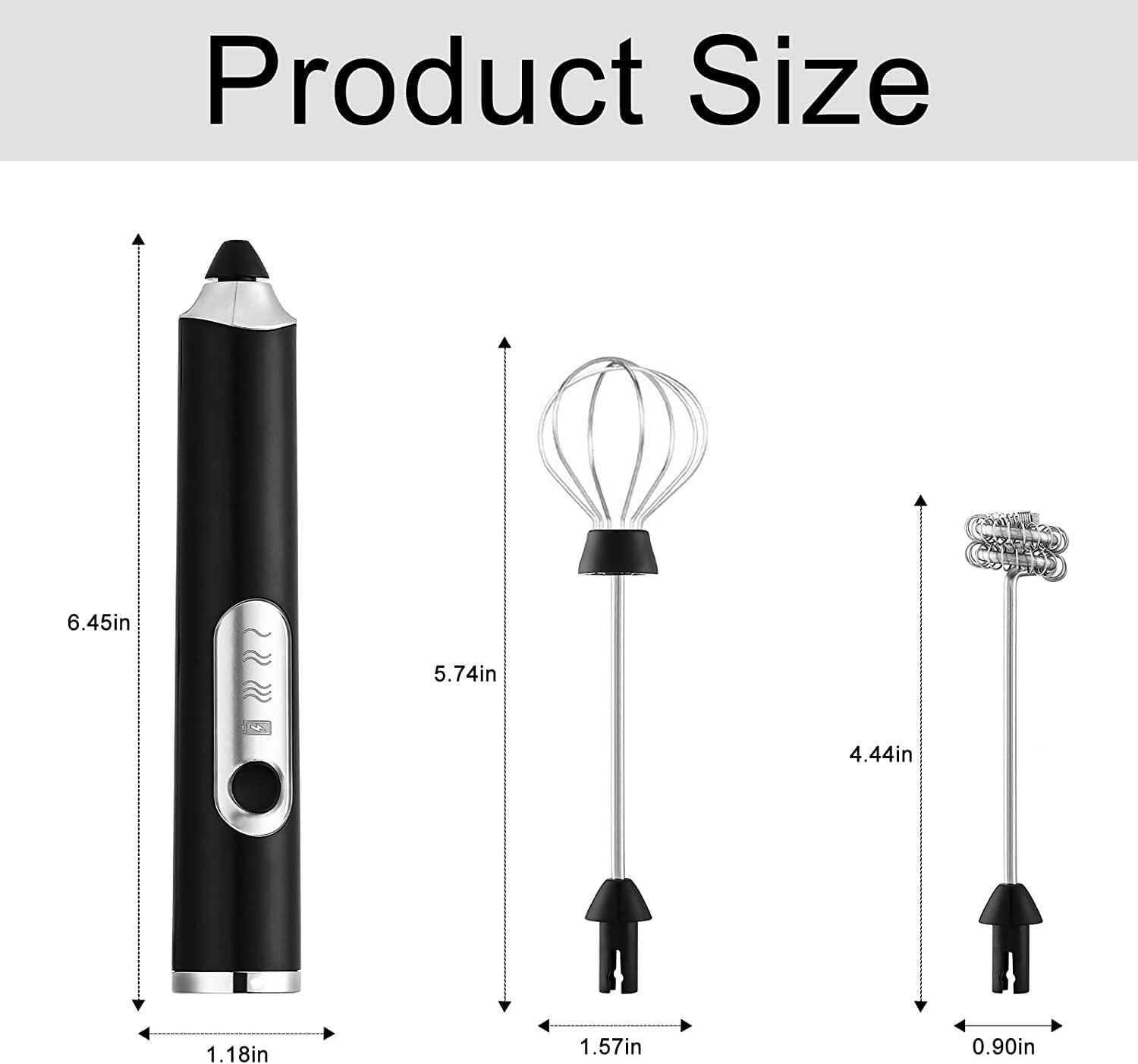 Rechargeable Electric Milk Coffee Frother Whisk Egg Beater Handheld