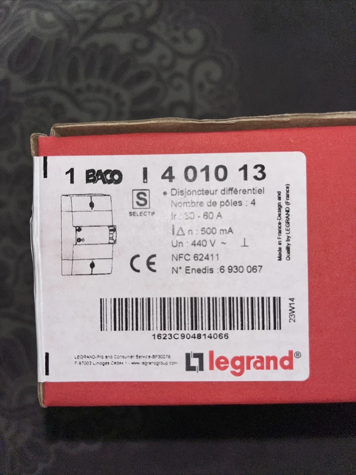 Disjoncteur Différentiel Sélectif legrand (BACO) Triphasée 30/60A  500ma - Photo 2/2