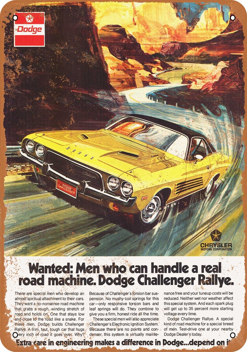 METAL SIGN - 1973 Dodge Challenger Rallye - Vintage Look