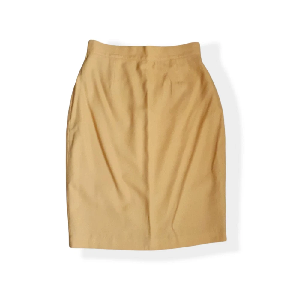 Vintage United Colors of Benetton Mustard Yellow Skirt - Size EUR 44 - Italy - Image 2 of 4