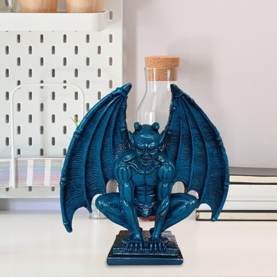 Dämon Dämon Gothic Skulptur Figur. lebensechter Feengartendekoration Blue