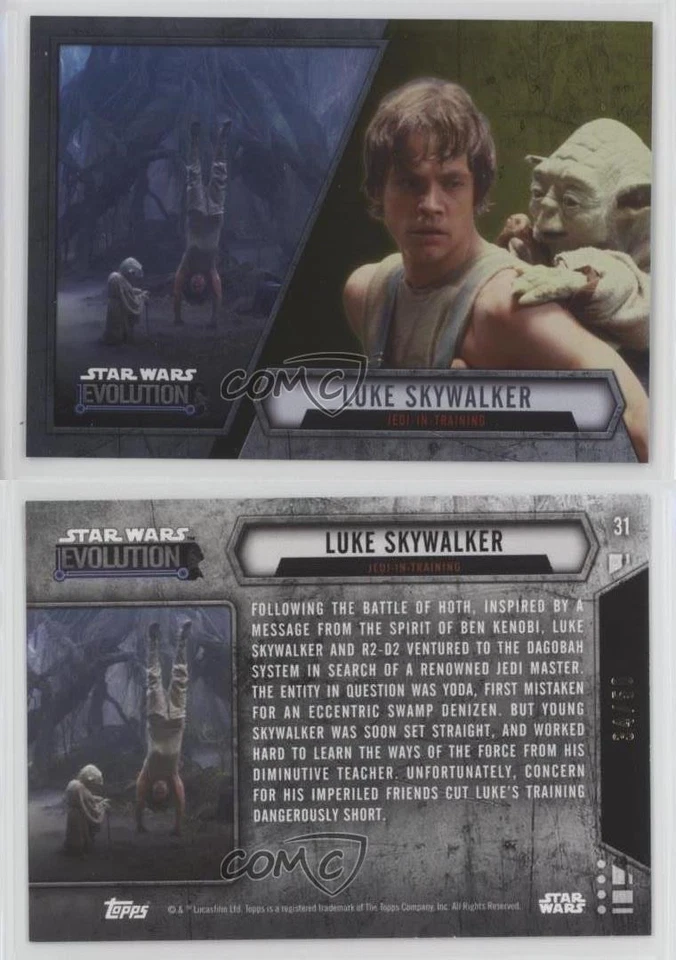 2016 Topps Star Wars Evolution Gold 34/50 Luke Skywalker Jedi In Training 1m1a - Image 3 of 3