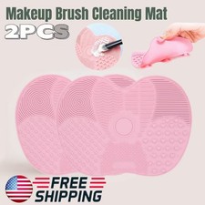 Silicone Makeup Brush Cleaner Pad Mat, Cosmetic Cleaning Tool for Brushes 2 Pack