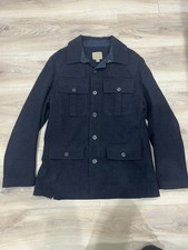 Banana Republic Heritage Men s Wool Blend Coat Medium Black Grey Herringbone