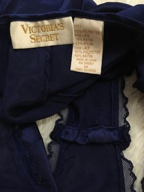 M Vtg VICTORIA'S SECRET Silky SATIN Lace Bodysuit Teddy Gold Label Purple/Blue