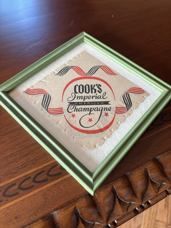 1940’s-50s Cooks Imperial American Champagne Advertisement Paper Framed
