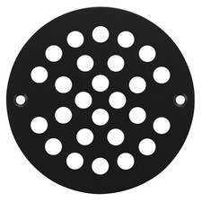 4-Inch Screw-in Shower Strainer Drain Cover Replacement Floor Strainer Black
