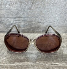 Vintage 80s GV Oversized Amber  Brown Prescription Eyeglasses Frames Italy Made