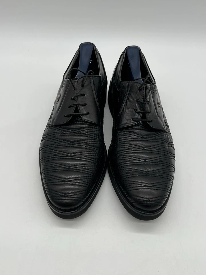 Giovanni Conti Italien Black Leather Mens Size 41 US 8 Oxford Dress Shoes - Image 3 of 4
