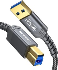 JSAUX USB 3.0 B Kabel [2M, 5Gbps] USB A auf USB 3 Typ B Kabel, Nylon, Geflochten
