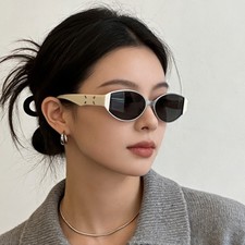 New White-Frame Cat-Eye Sunglasses for Women