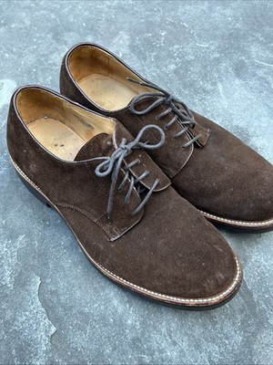 Grant Stone Joseph 10.5 E/EEE Plain Toe Oxfords Brown Suede Lace Up Shoes Read!
