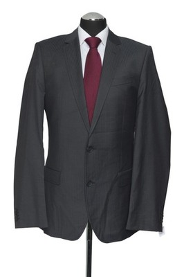 HUGO BOSS RED Sakko Jackett Aiko1 98 schwarz gestreift Einreiher 2-Knopf + Wolle