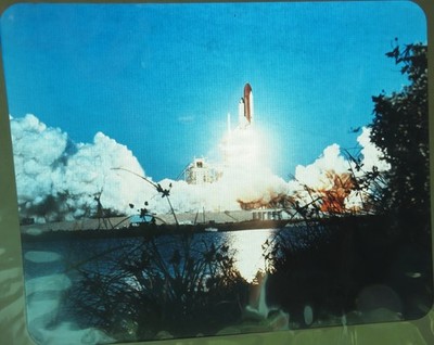 Photo Transparency Rockwell Int 8x10'' Space Shuttle Launch NASA #2800