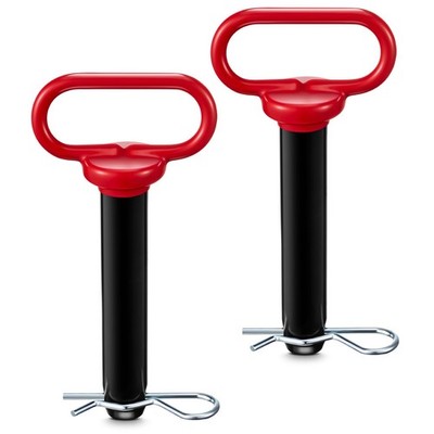 2 Pack 1 x 4-3/4 Inch Carbon Steel Clevis Hitch Pin with 3.35 Inch R Clip and...
