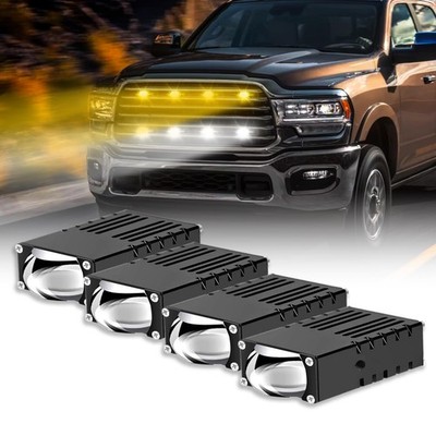 BraveWAY 4PCS Super Bright Grill Driving Lights, Mini Projector Fog Lights fo...