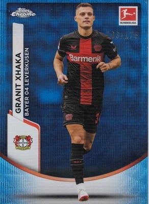 Granit Xhaka 2023-24 Topps Chrome Bundesliga #67 Blue Wave /175 Leverkusen