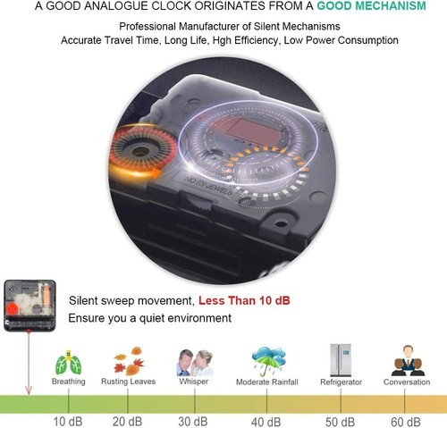 Small Alarm Clock Bedside Non Ticking Battery Powered Silent Luminous white new - Picture 6 of 7